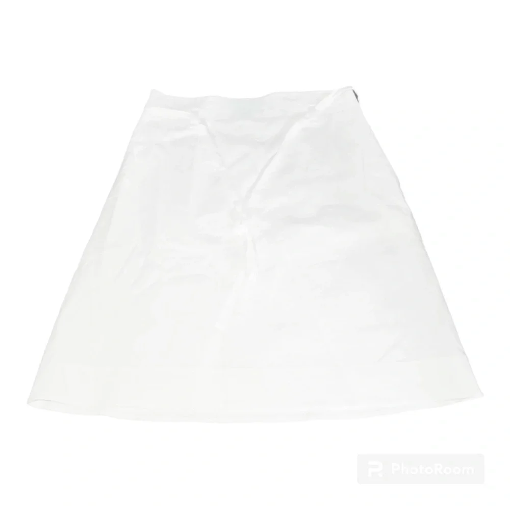 NWT THEORY A-Line Linen Tie Skirt White Eco Crunch Wash